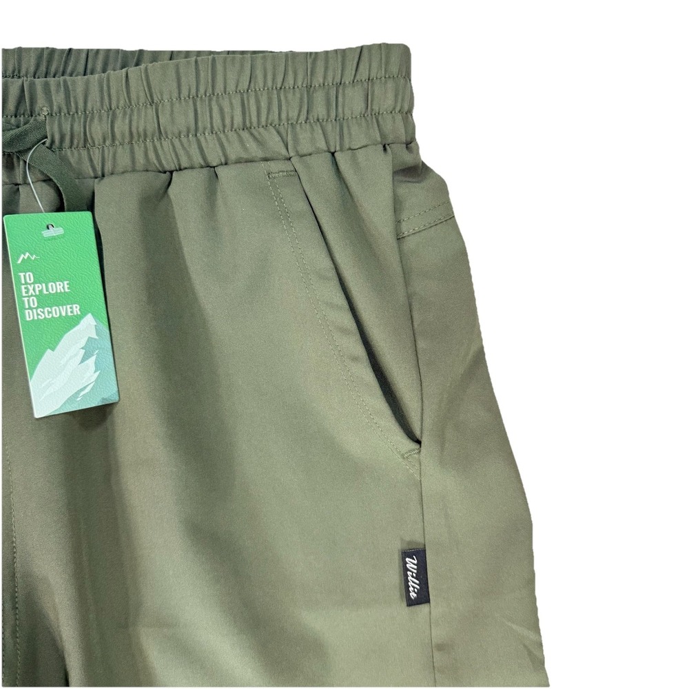 NWT Willit Men's Hiking Shorts Large Olive Green Stretch Quick Dry Trail Travel - Picture 2 of 9